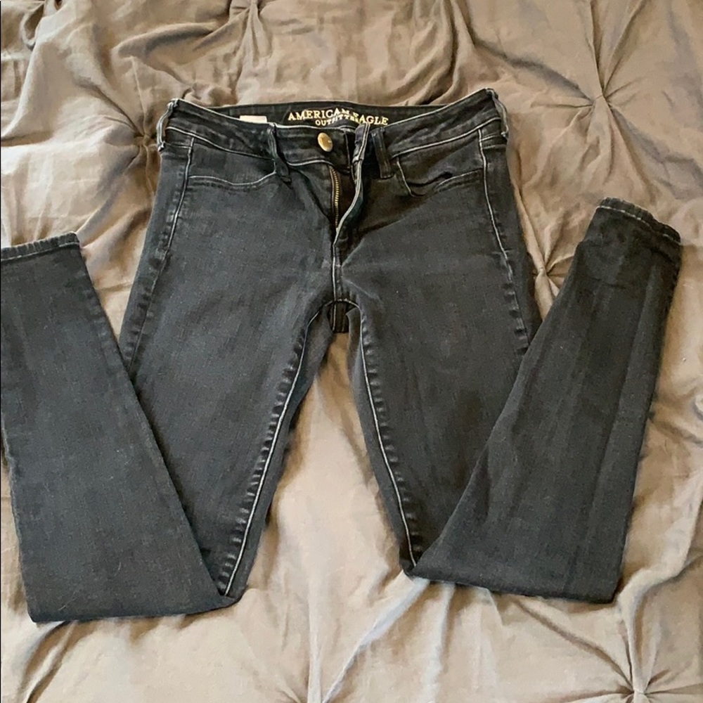 Faded Black American Eagle Jeggings